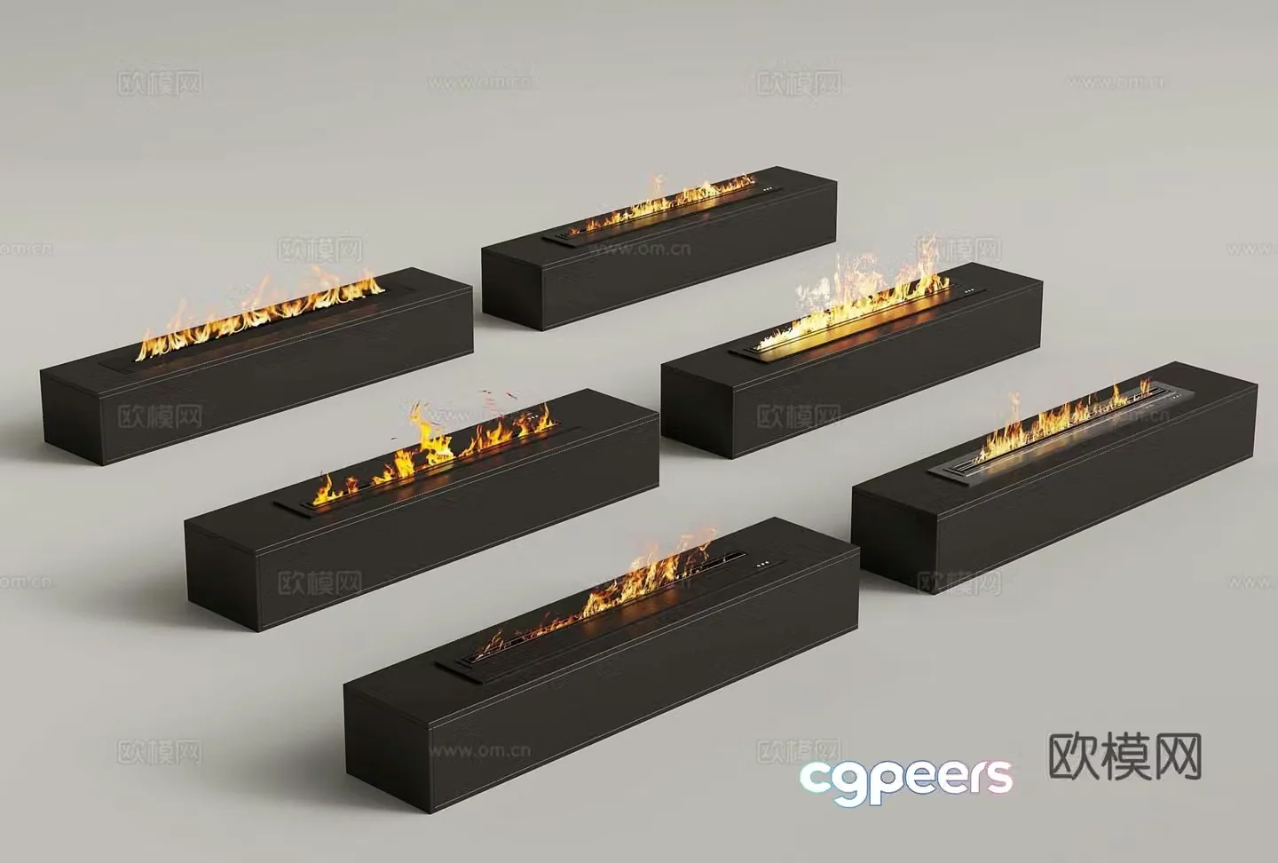 Modern fireplace 3d model