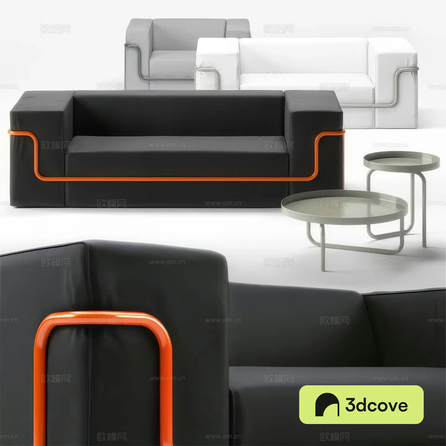 Double sofa module sofa tofu block sofa