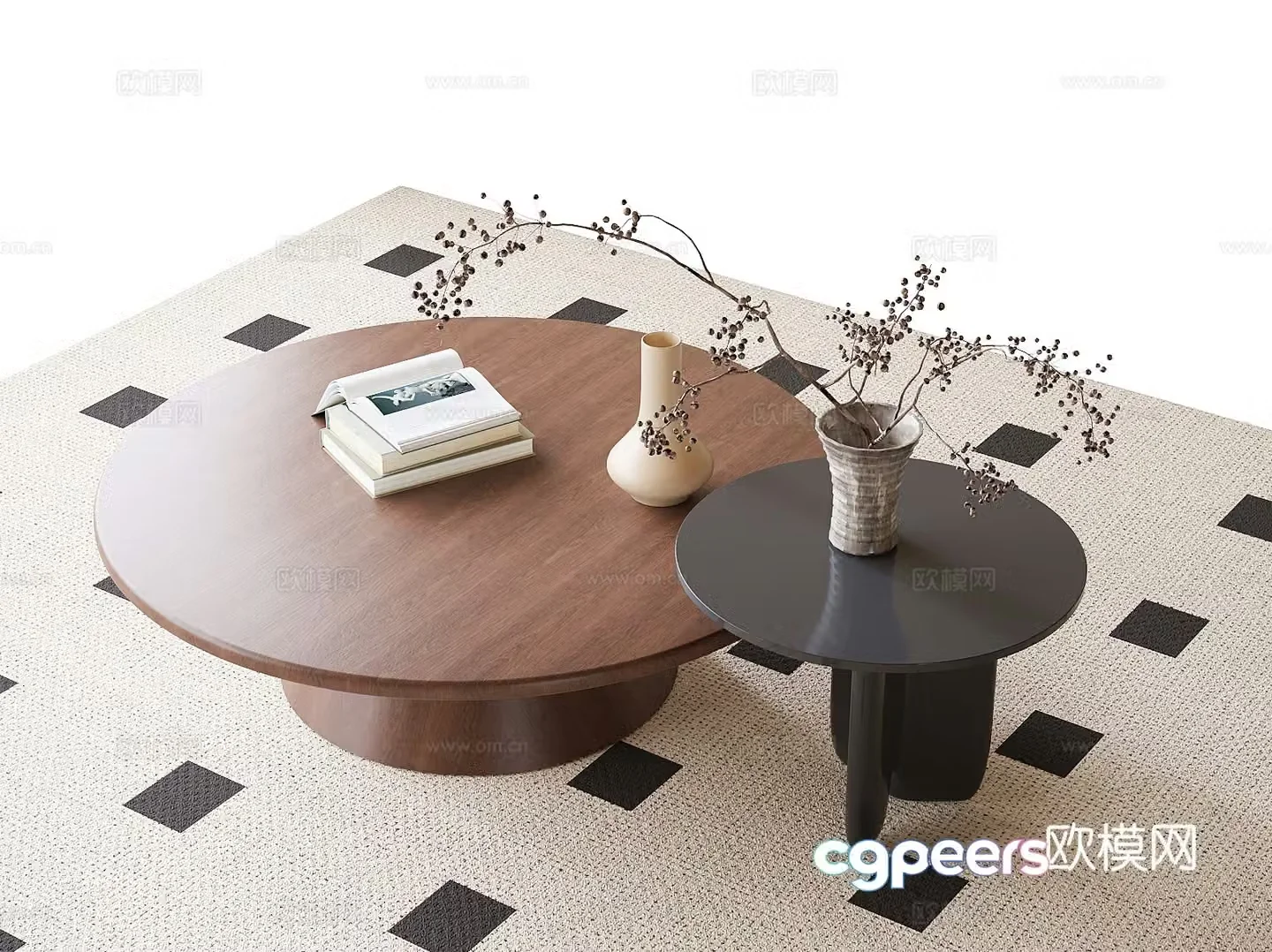 Medieval style mother-in-law coffee table 3D model
