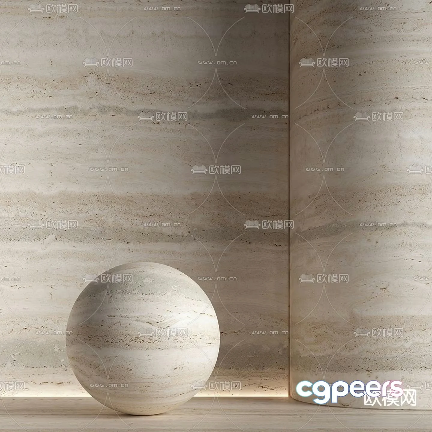Modern texture paint travertine marble wall 3d model