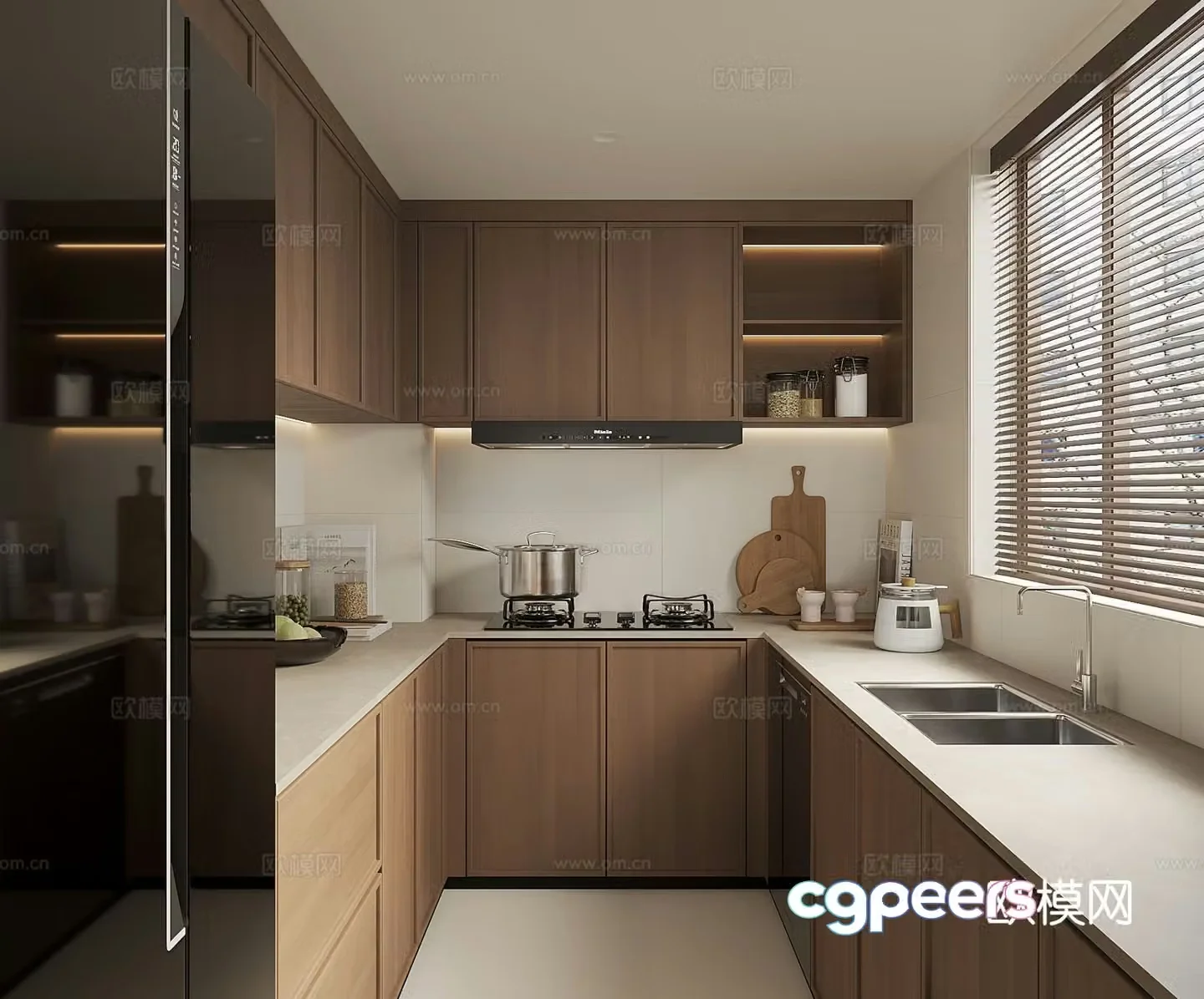 wabi-sabi kitchen cabinet 3d model