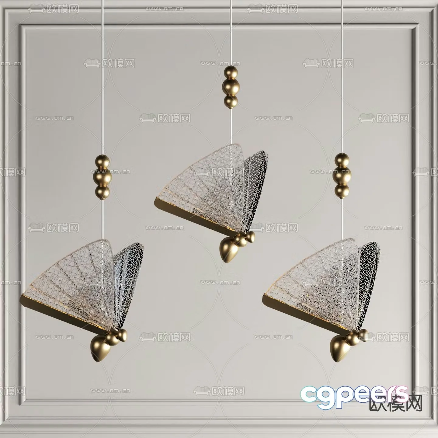 Light luxury chandeliers butterfly chandeliers 3d model
