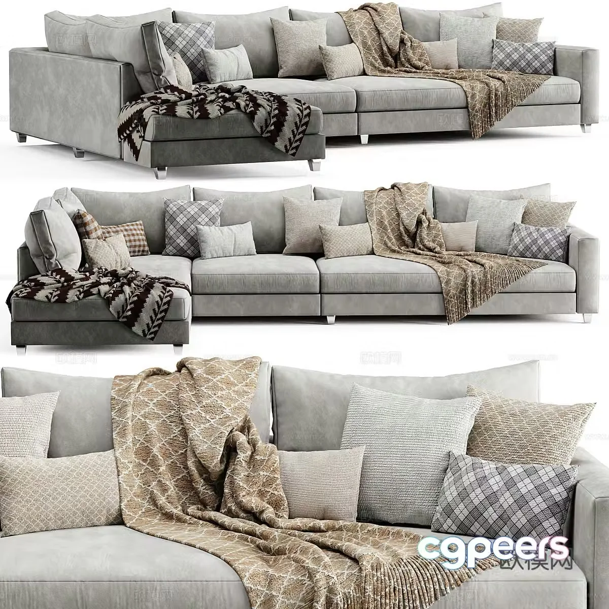Corner sofa multi-person sofa 3d model