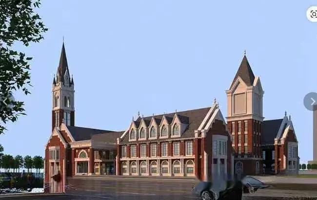 A Church Building With A Steeple 3D Model – 17847 – VRAY Render