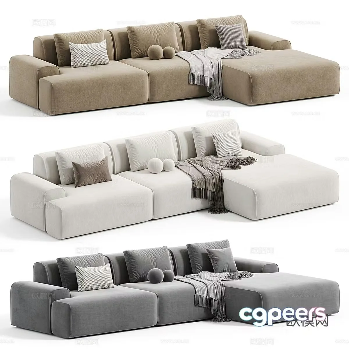 Modern Italian Reni corner sofa 3d model