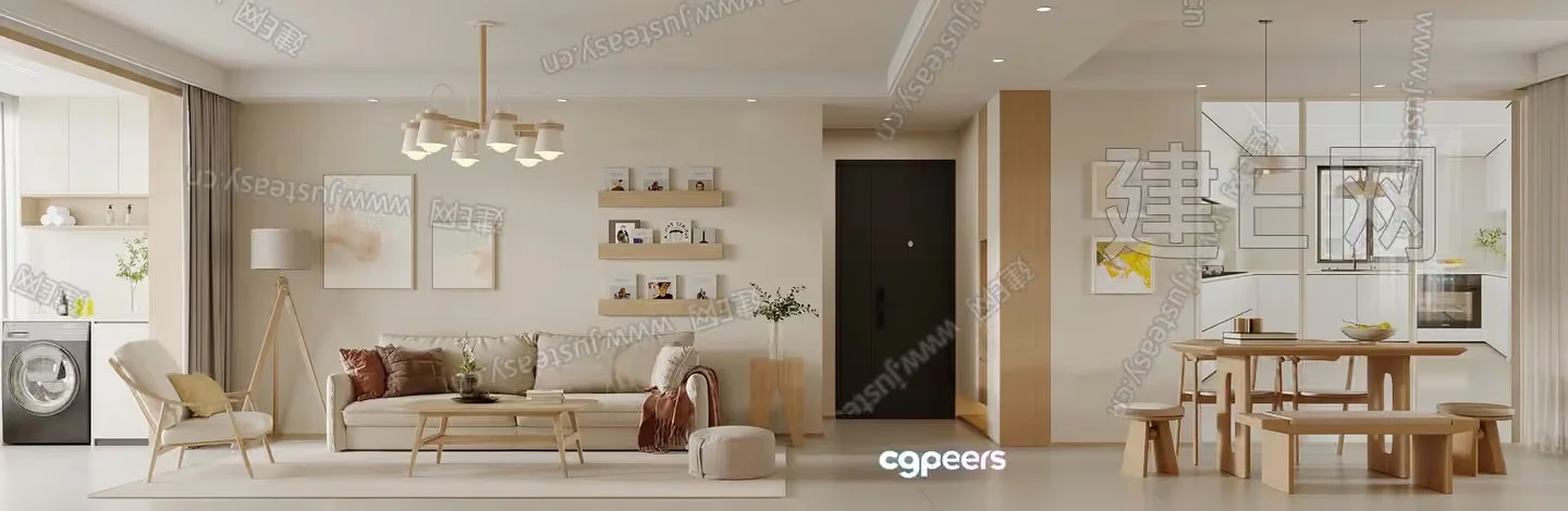 Modern Living Room 3D Model – 20715 – VRAY Render