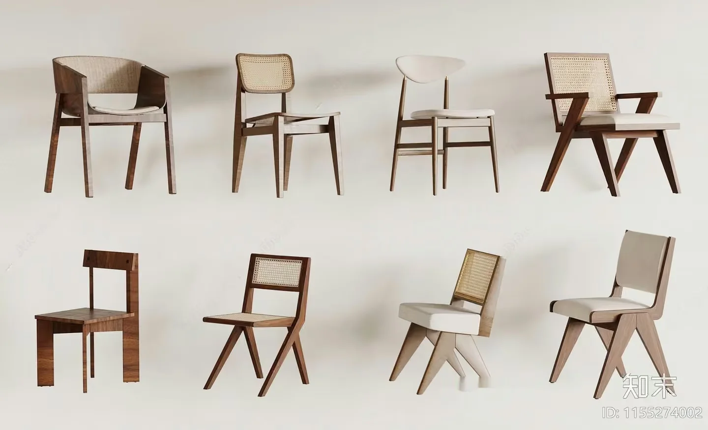 Wooden Dining Chairs 3D Model – 8276 – VRAY Render