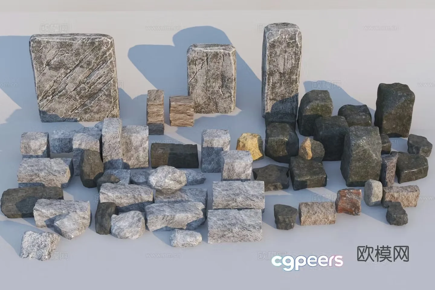 modern stone stone rock 3d model