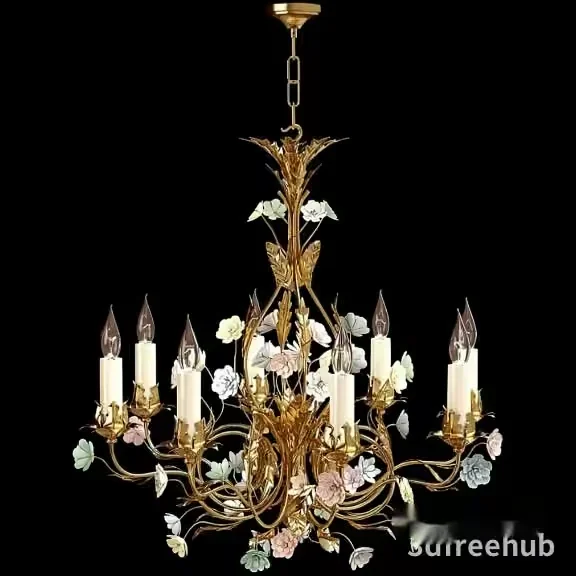 Gold Light Fixture 3D Model – 6617 – VRAY Render