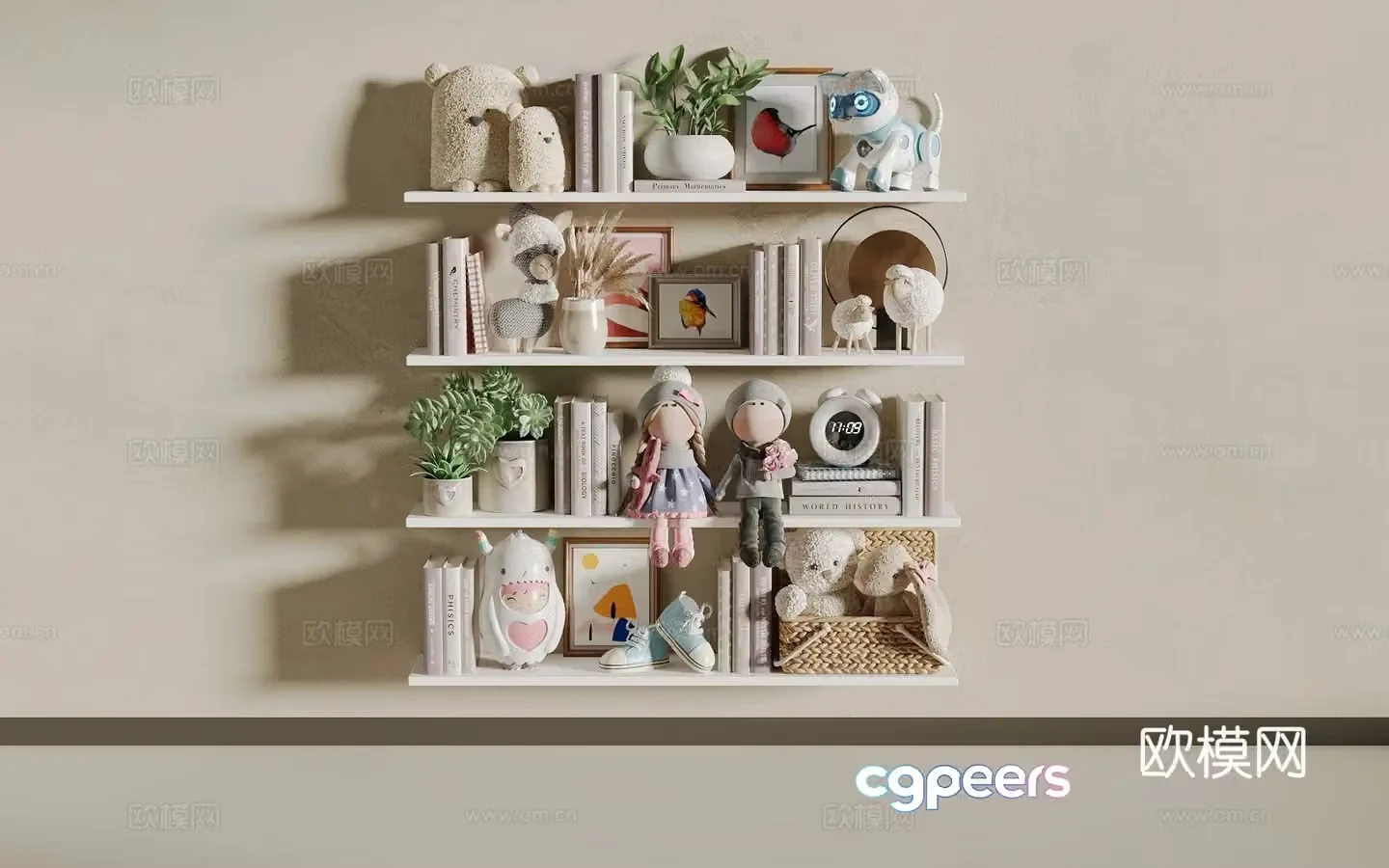 Children’s bookshelf 3d model