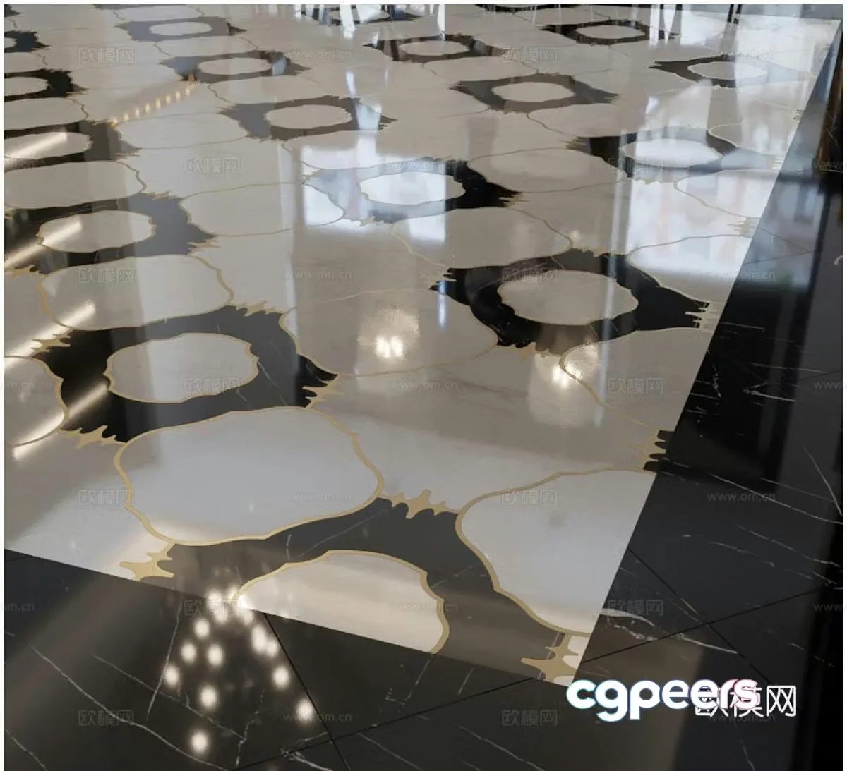 European classical seamless marble marble floor tiles parquet marble 3d model
