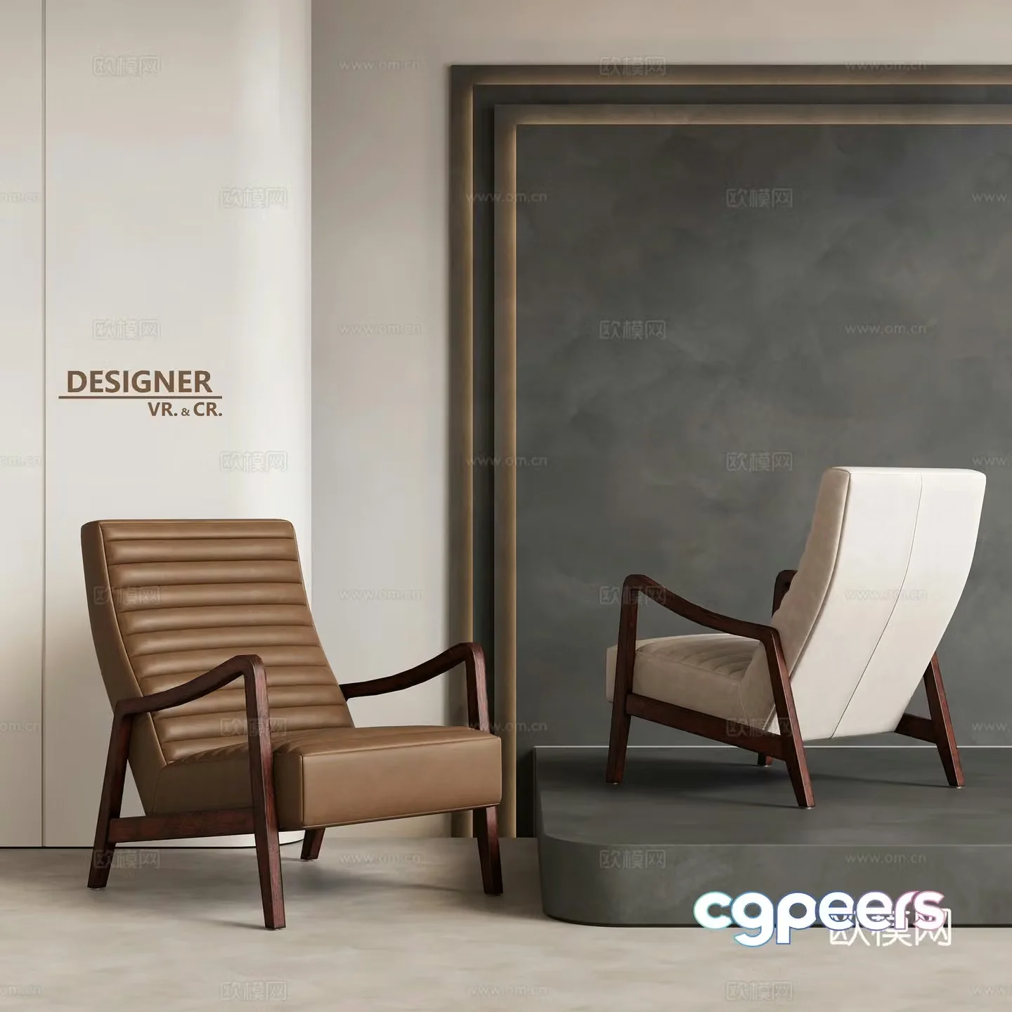 Modern single sofa chair leisure chair 3d model
