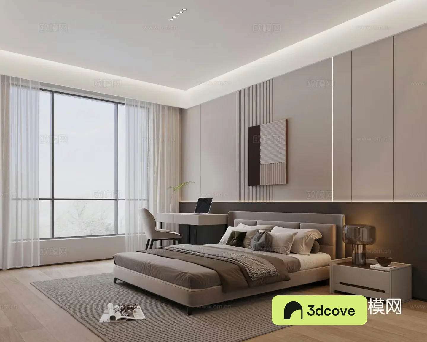 Modern minimalist bedroom furniture 3D model