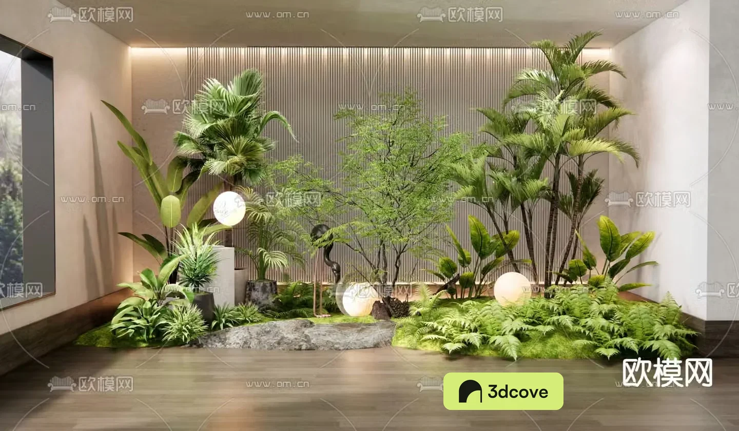 Indoor landscaping garden sketch plant pile