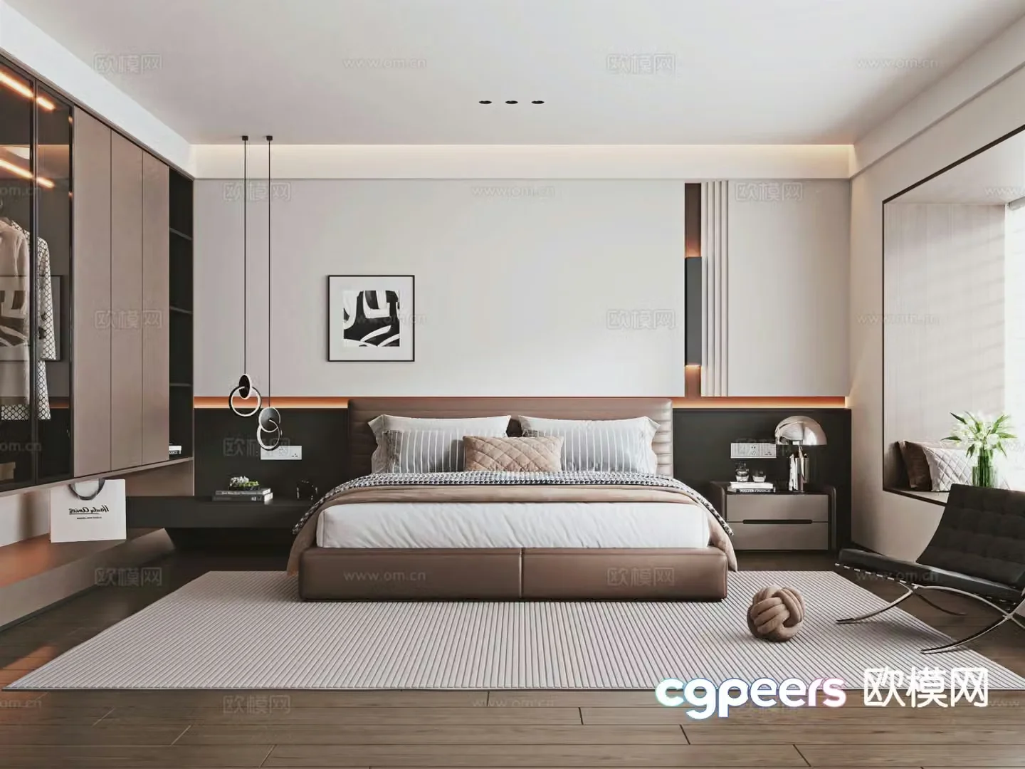 Italian style bedroom master bedroom 3d model