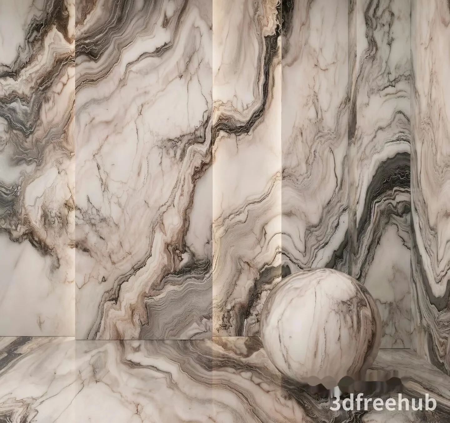 A Marble Sphere 3D Model – 19265 – VRAY Render