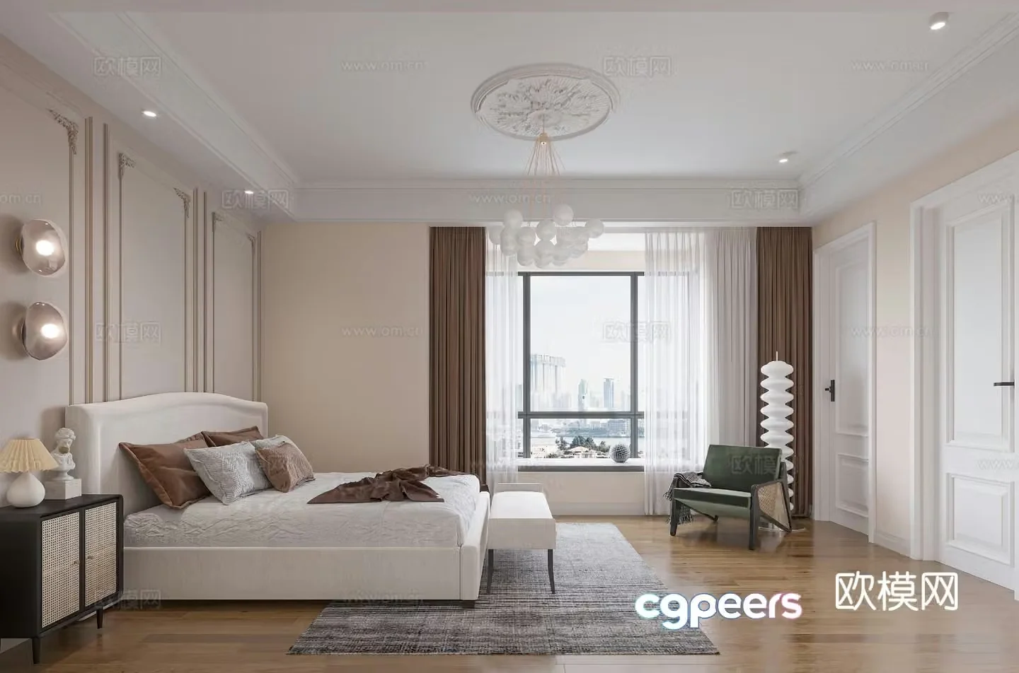 French bedroom master bedroom 3d model