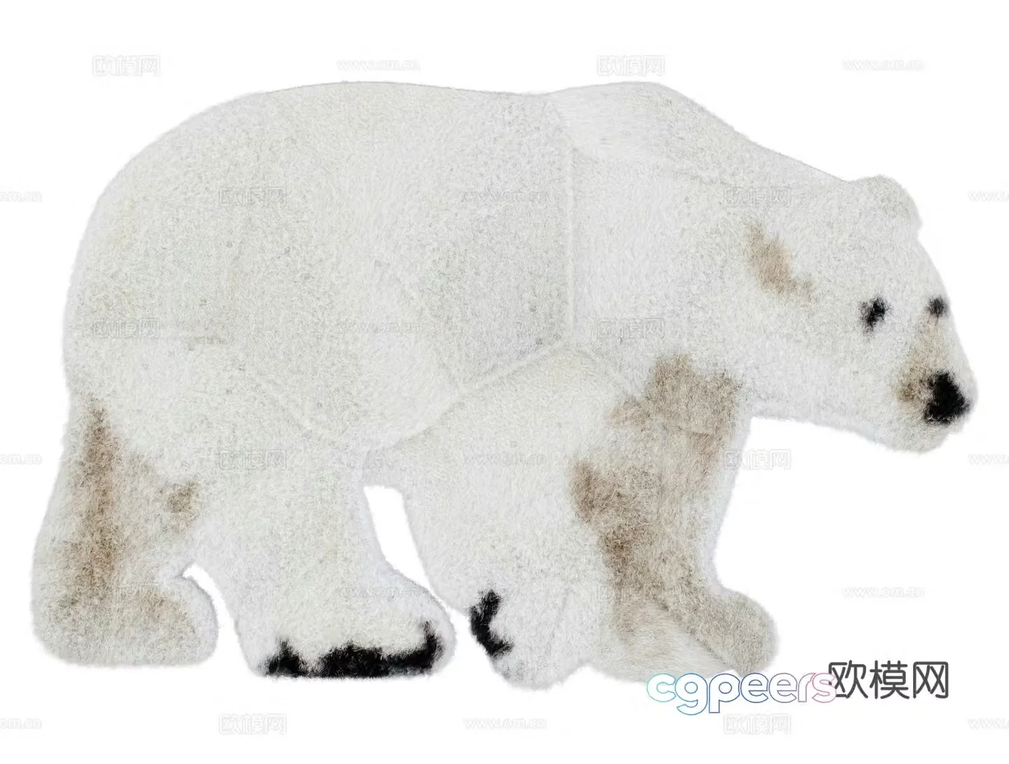 Modern plush carpet 3d model