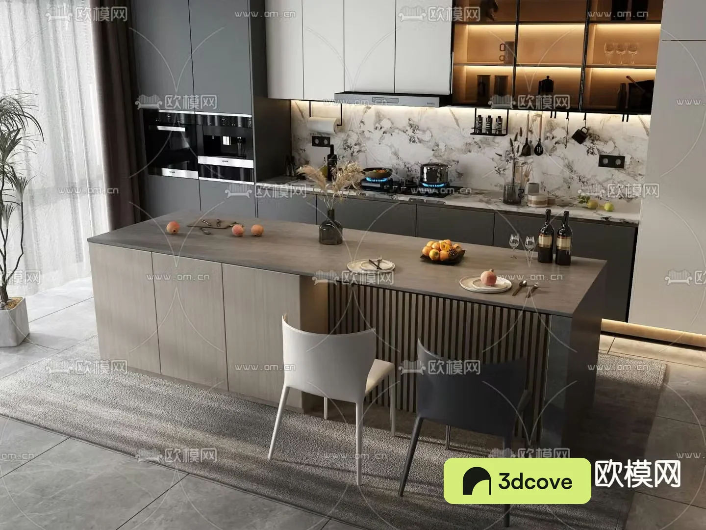Modern cabinet island table