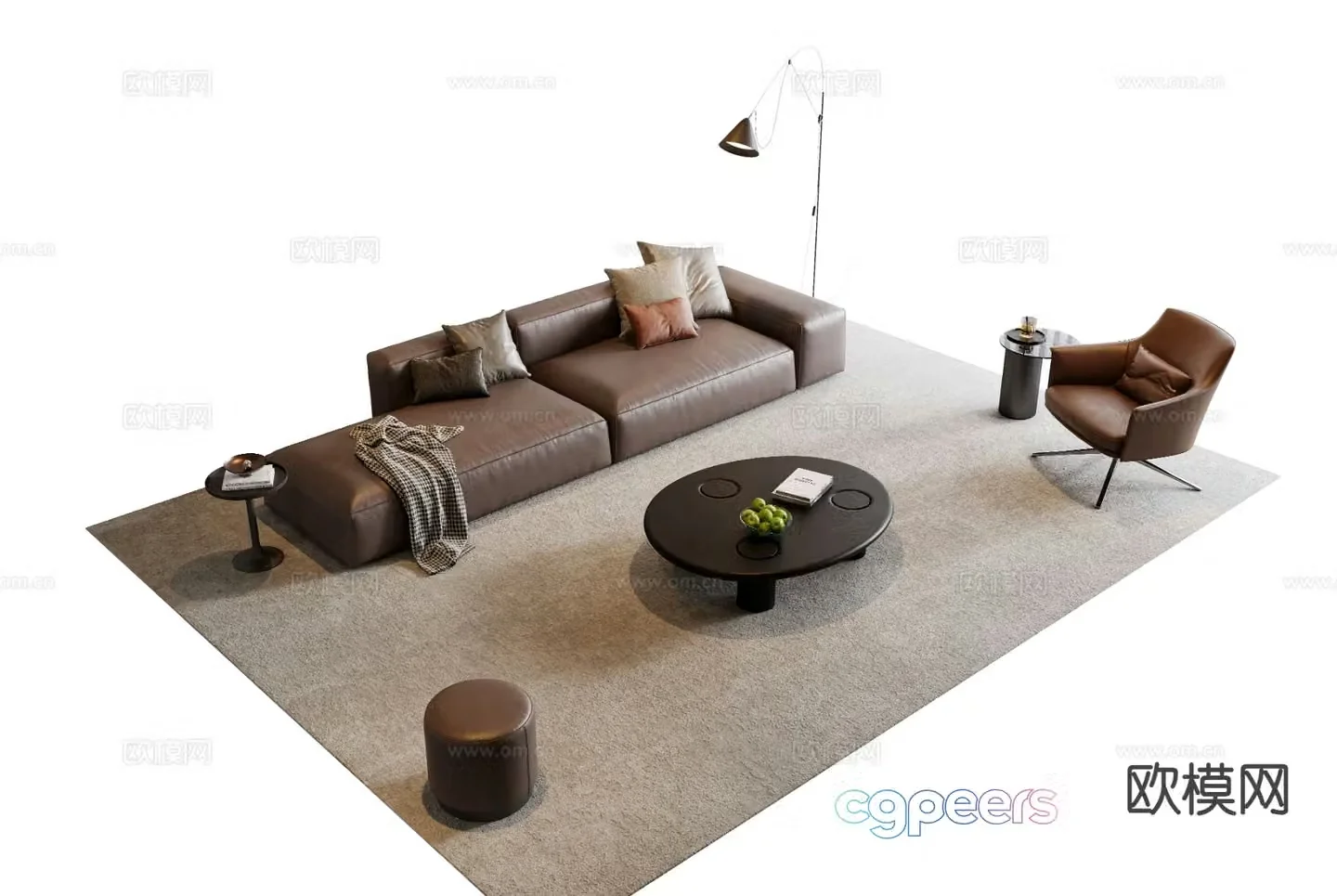 Italian sectional sofa 3d model