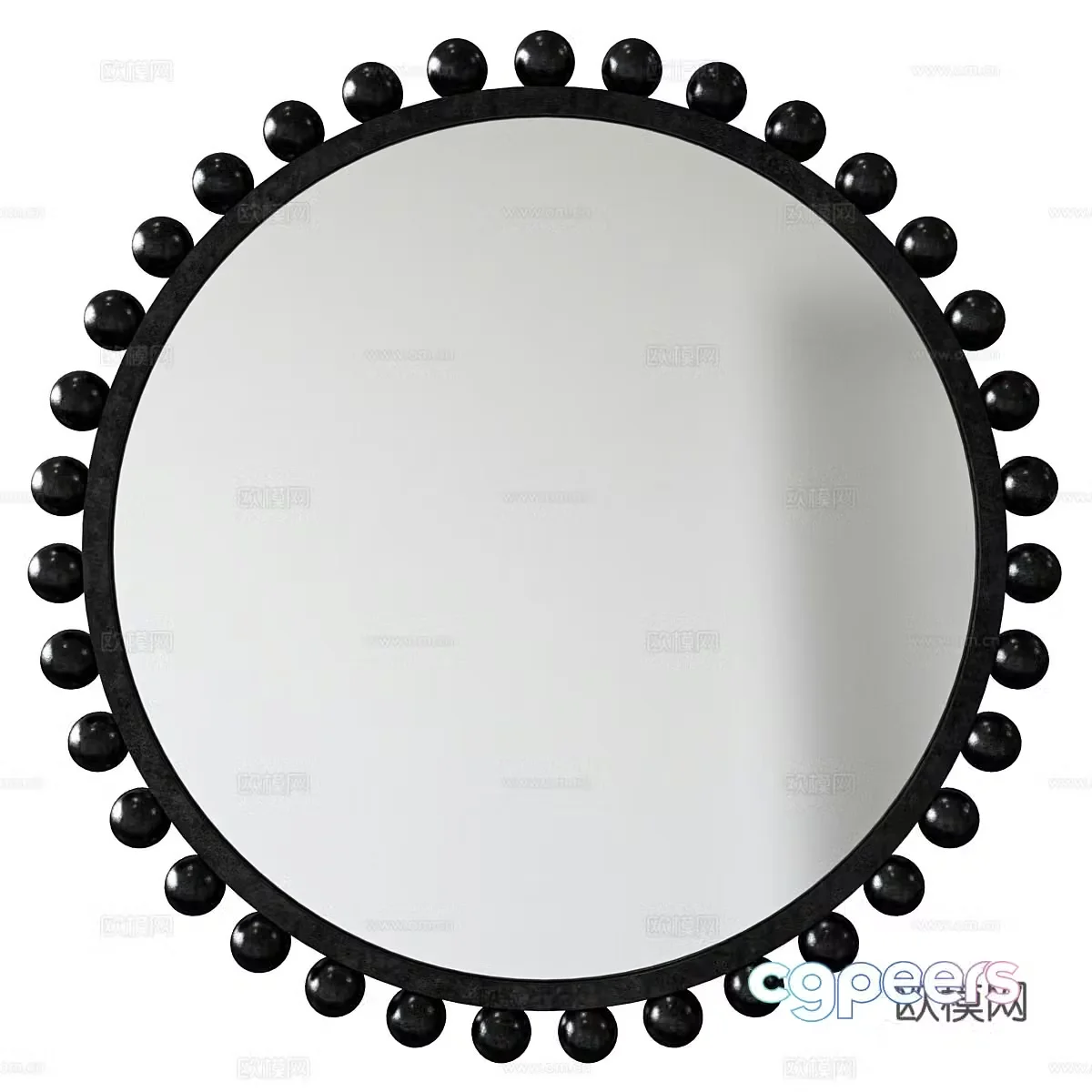 Circular hanging mirror mirror decorative mirror 3d model