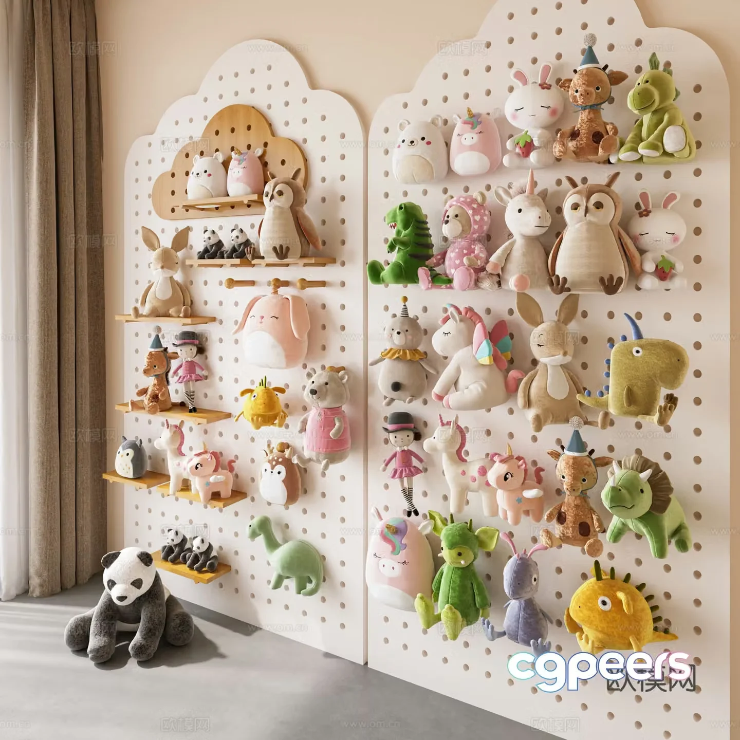 Children’s plush toys hole board children’s doll hole board wall decoration pendant toy doll children’s 3d model