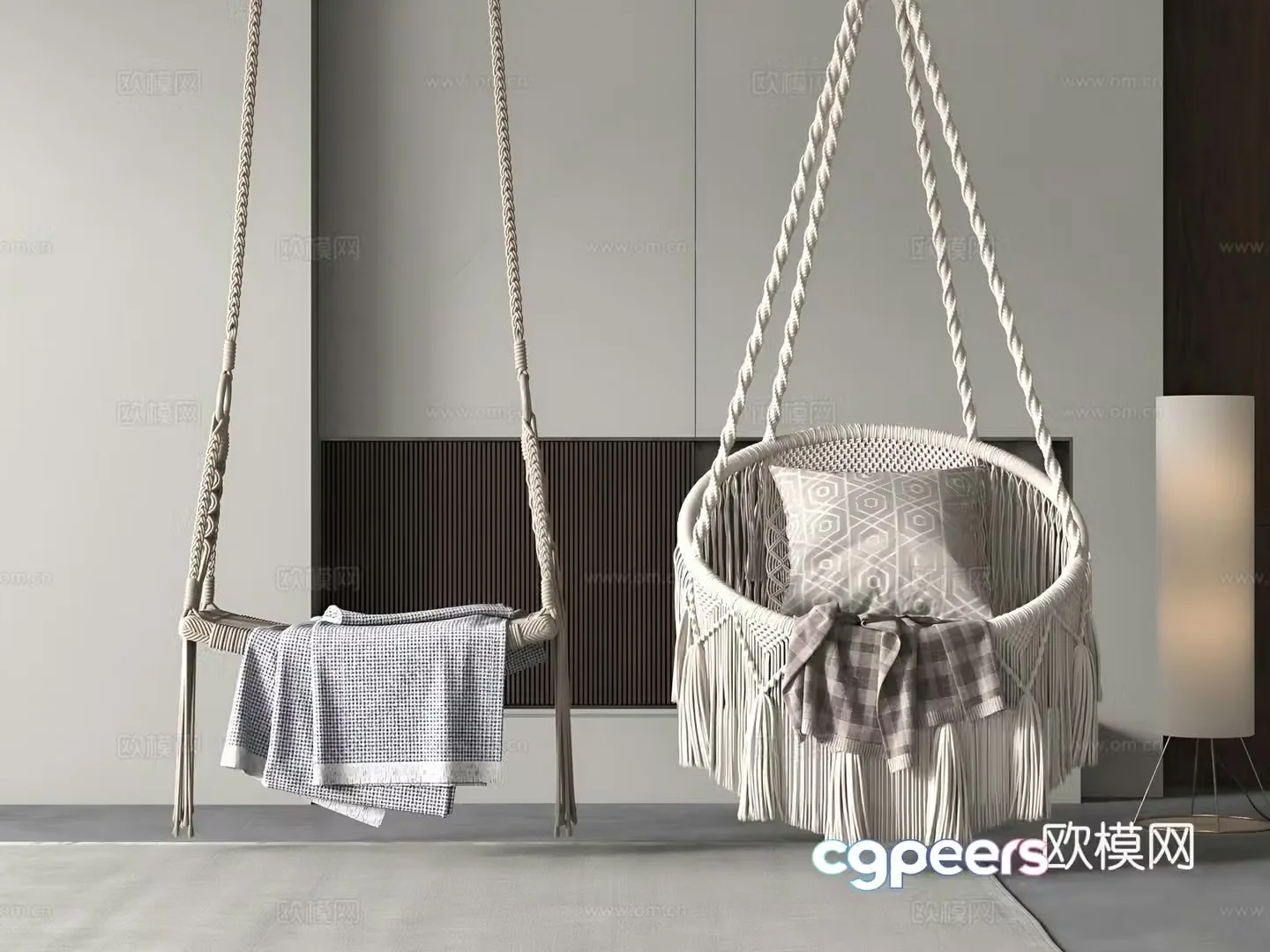 Modern swing chair leisure chair 3d model
