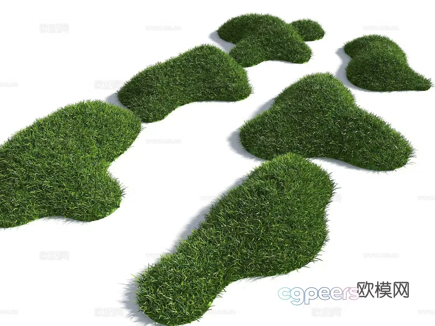 Modern courtyard micro-terrain grass slope hill bun soil slope pile mountain terrain park micro-terrain 3D model