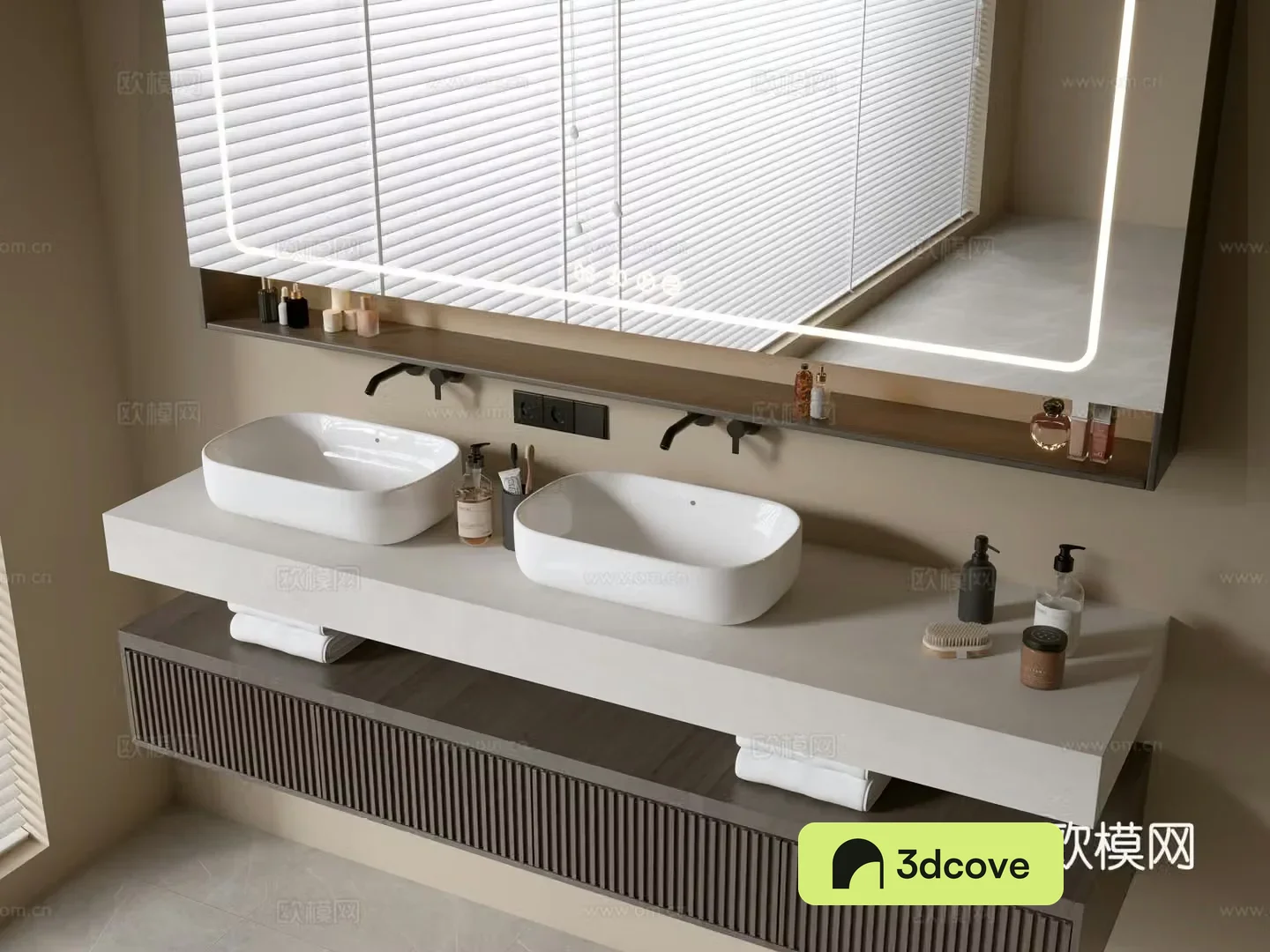 Modern bathroom cabinet bathroom basin bathroom ornaments mirror cabinet sink