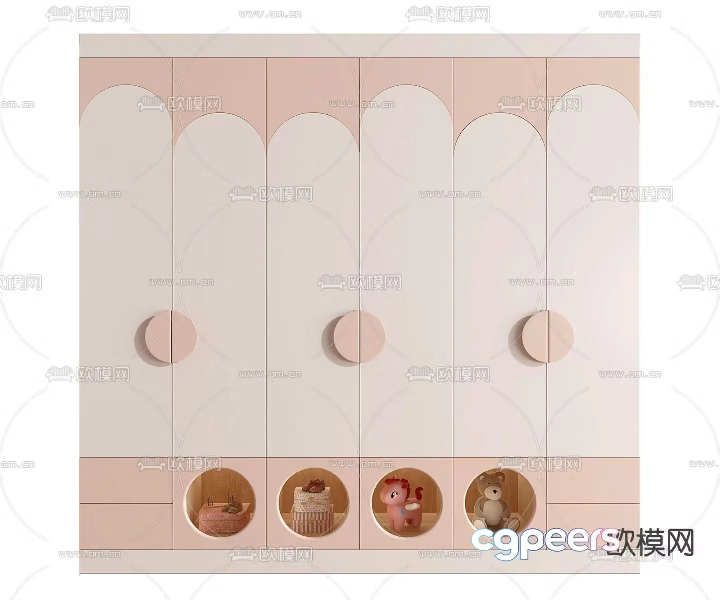 Children’s wardrobe storage cabinet 3d model