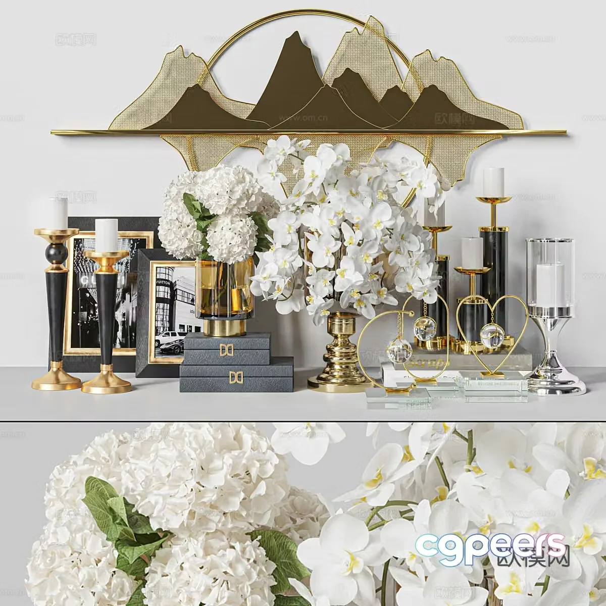 Decoration ornaments vase candle 3d model
