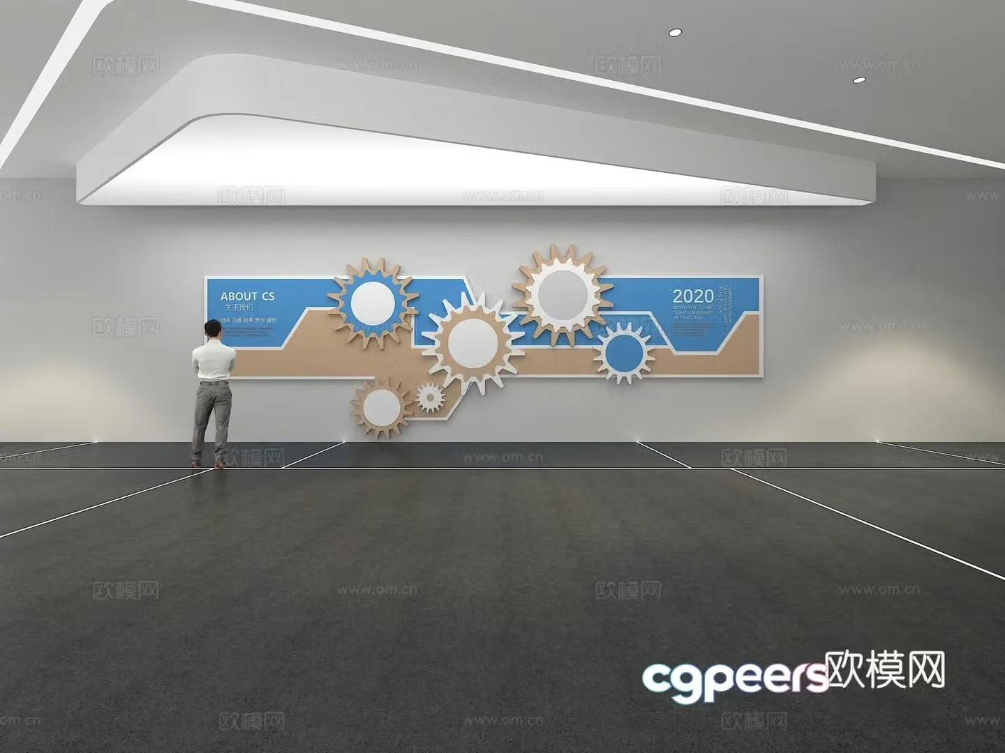 Cultural wall Corporate culture wall Display wall Classroom Exhibition hall Campus culture Corridor 3D model