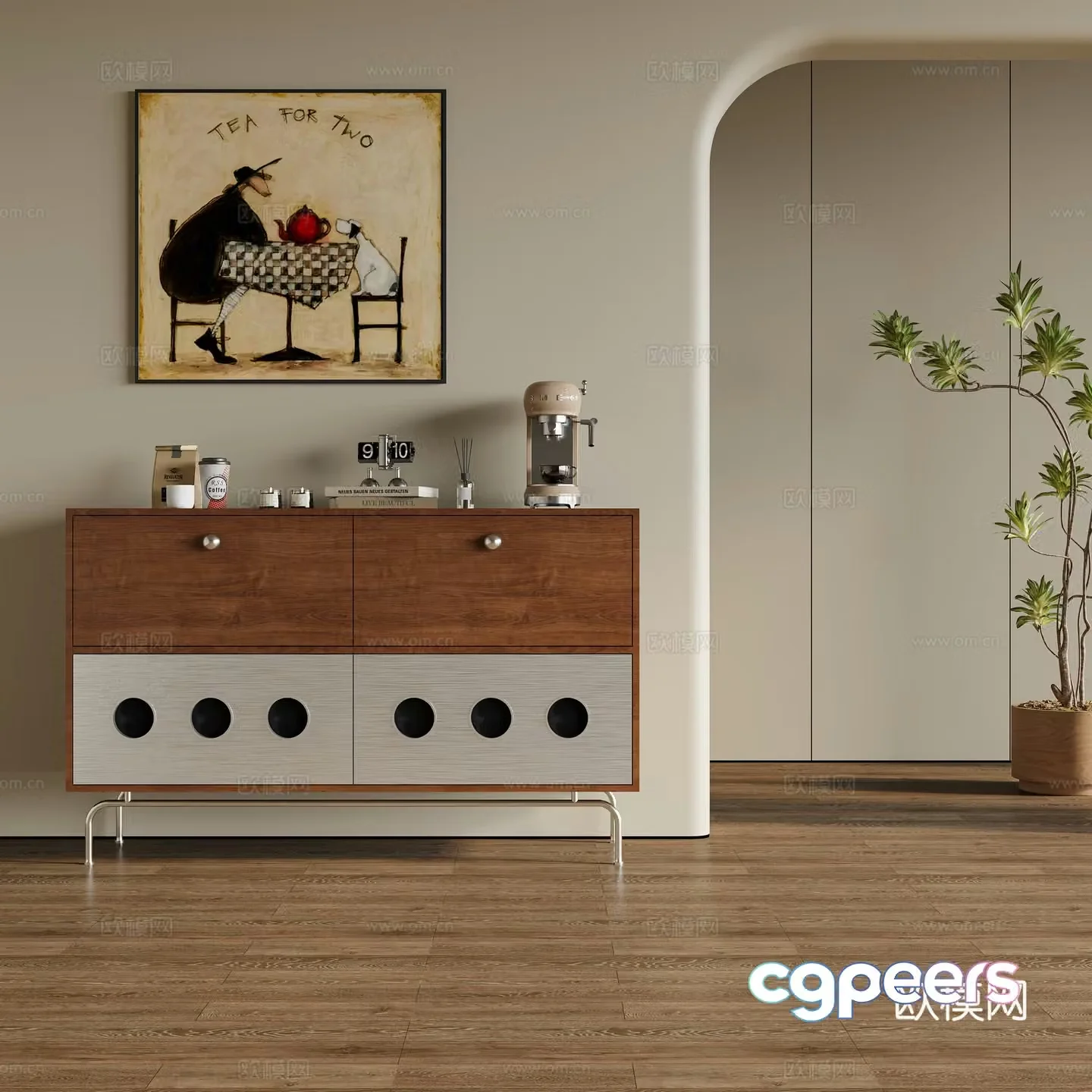Middle-aged sideboard 3D model