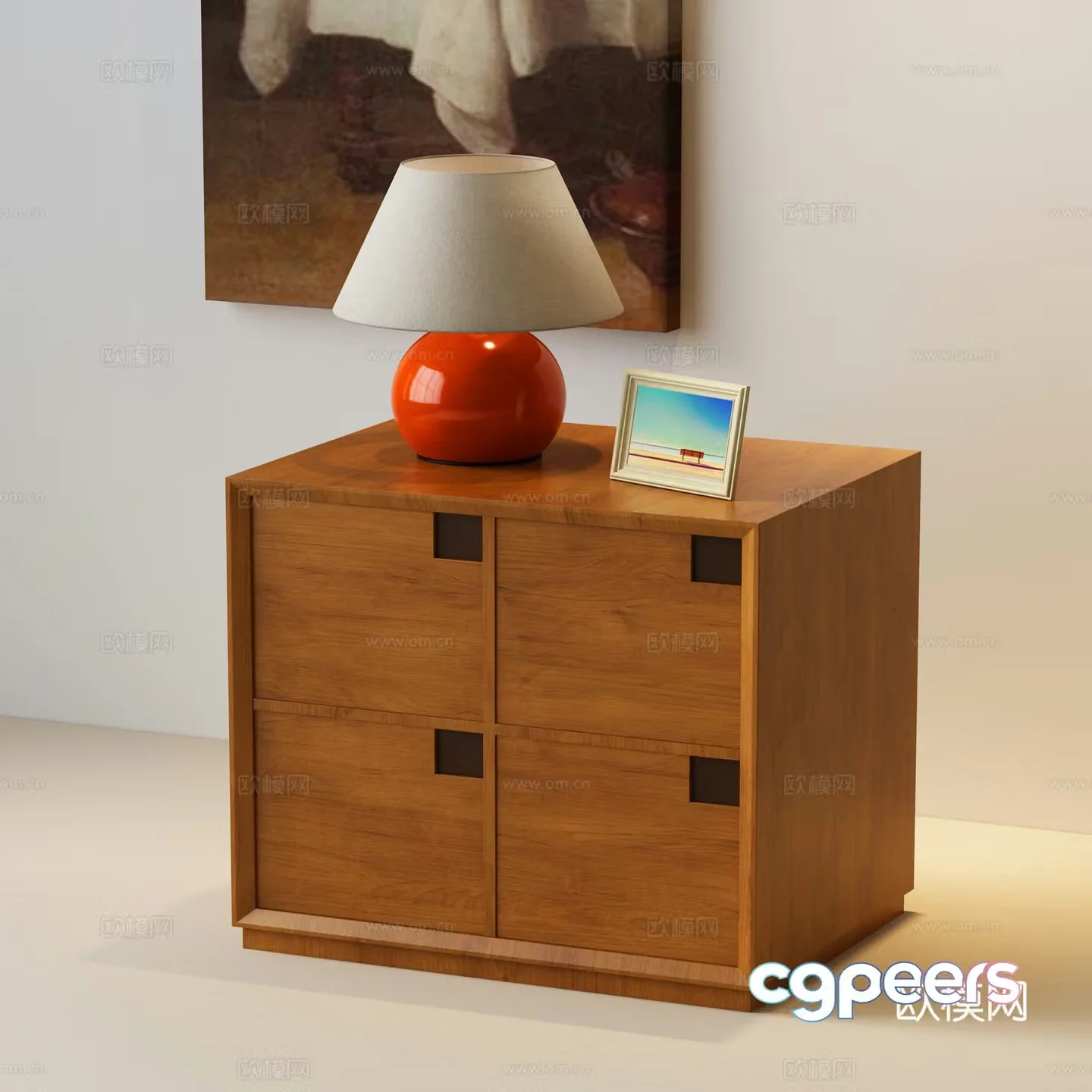 Modern bedside table Modern medieval bedside table Medium style bedside table Side cabinet 3D model