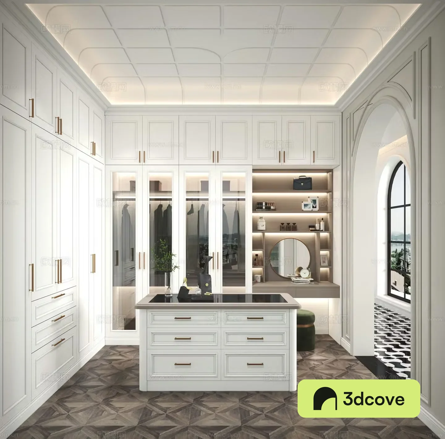 European style cloakroom European style island cloakroom