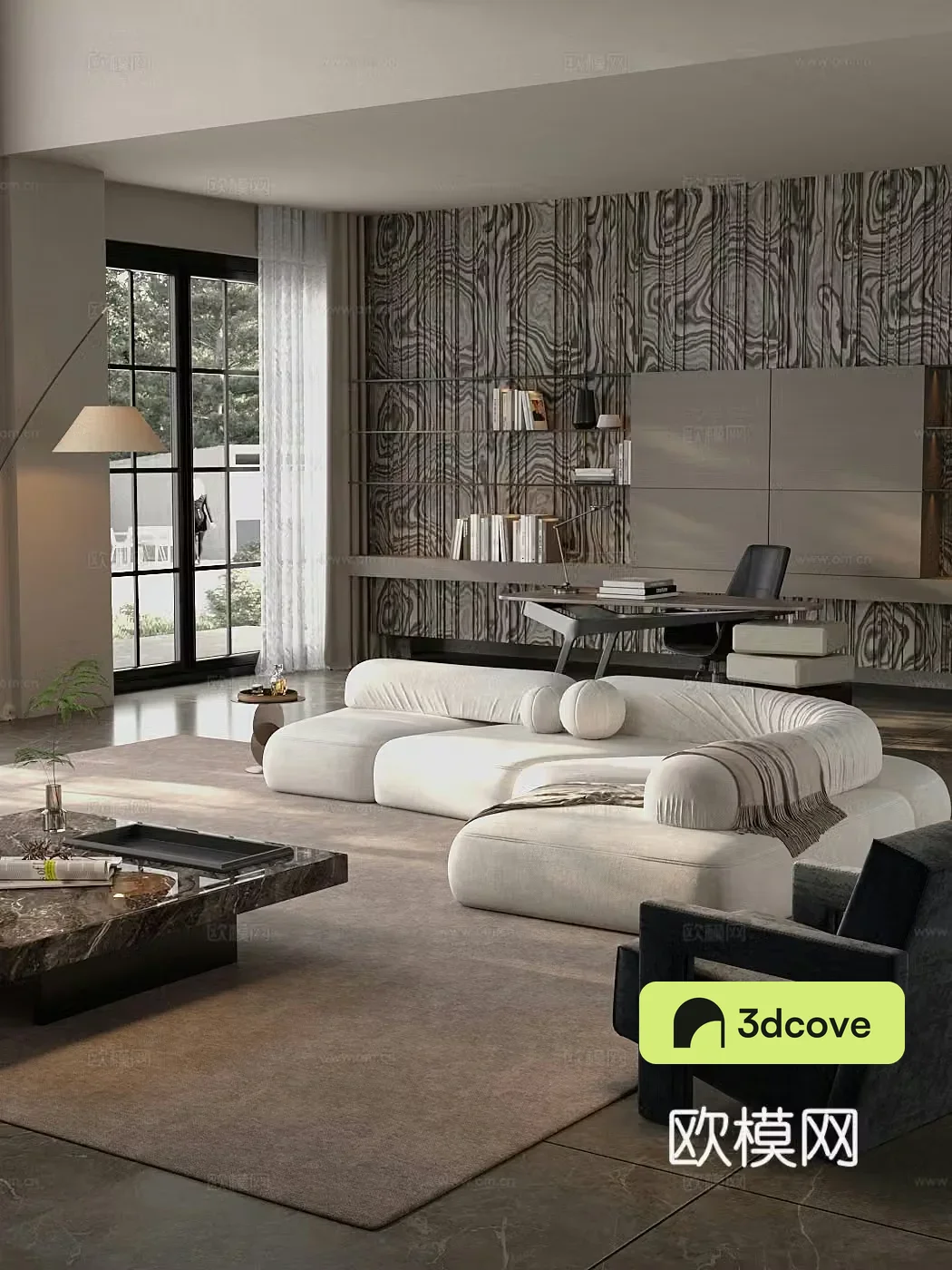 Modern home living room horizontal living room design large living room office desk chair combination