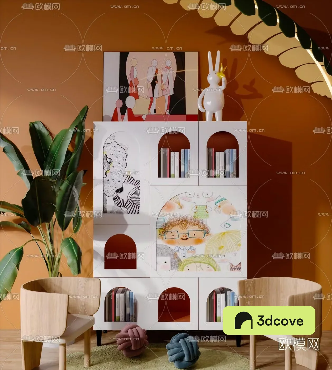 Nordic children’s chair children’s cabinet