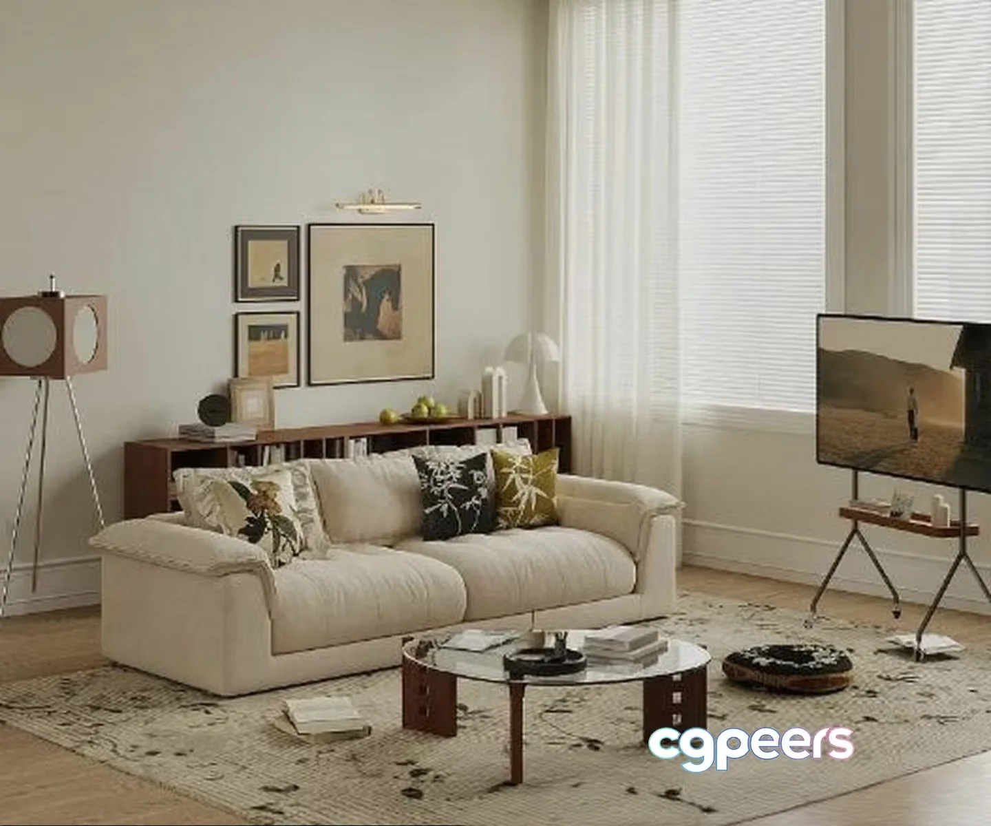 Modern Living Room 3D Model – 22352 – VRAY Render