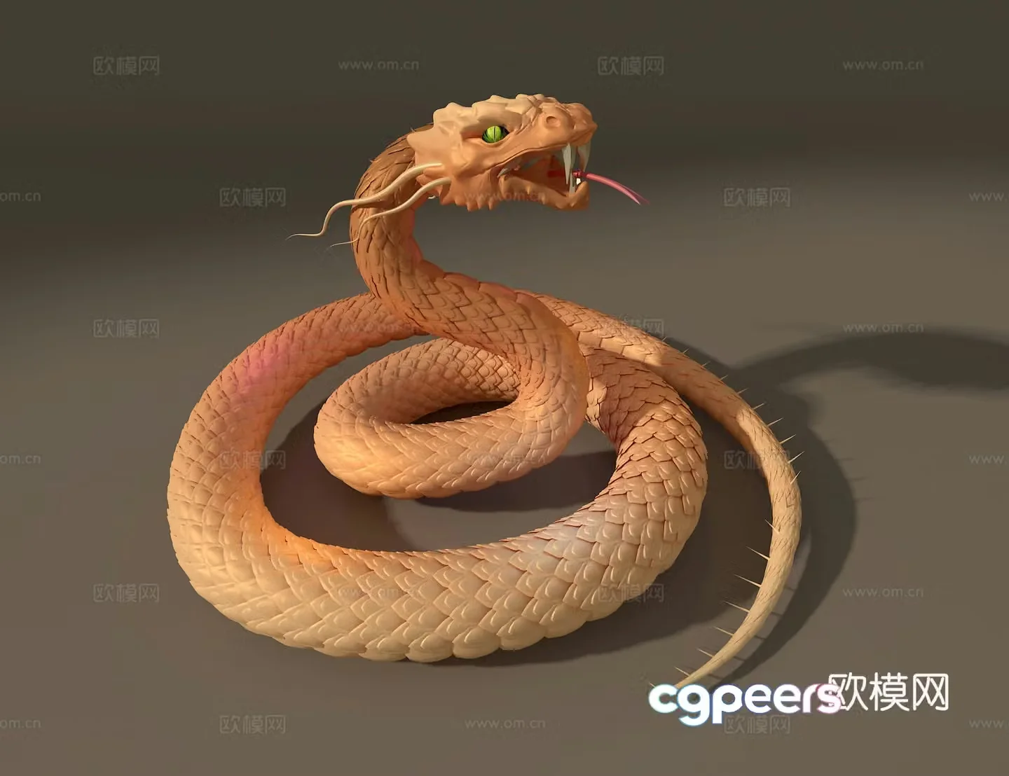 Cartoon snake trendy toy sculpture ornament 3d model