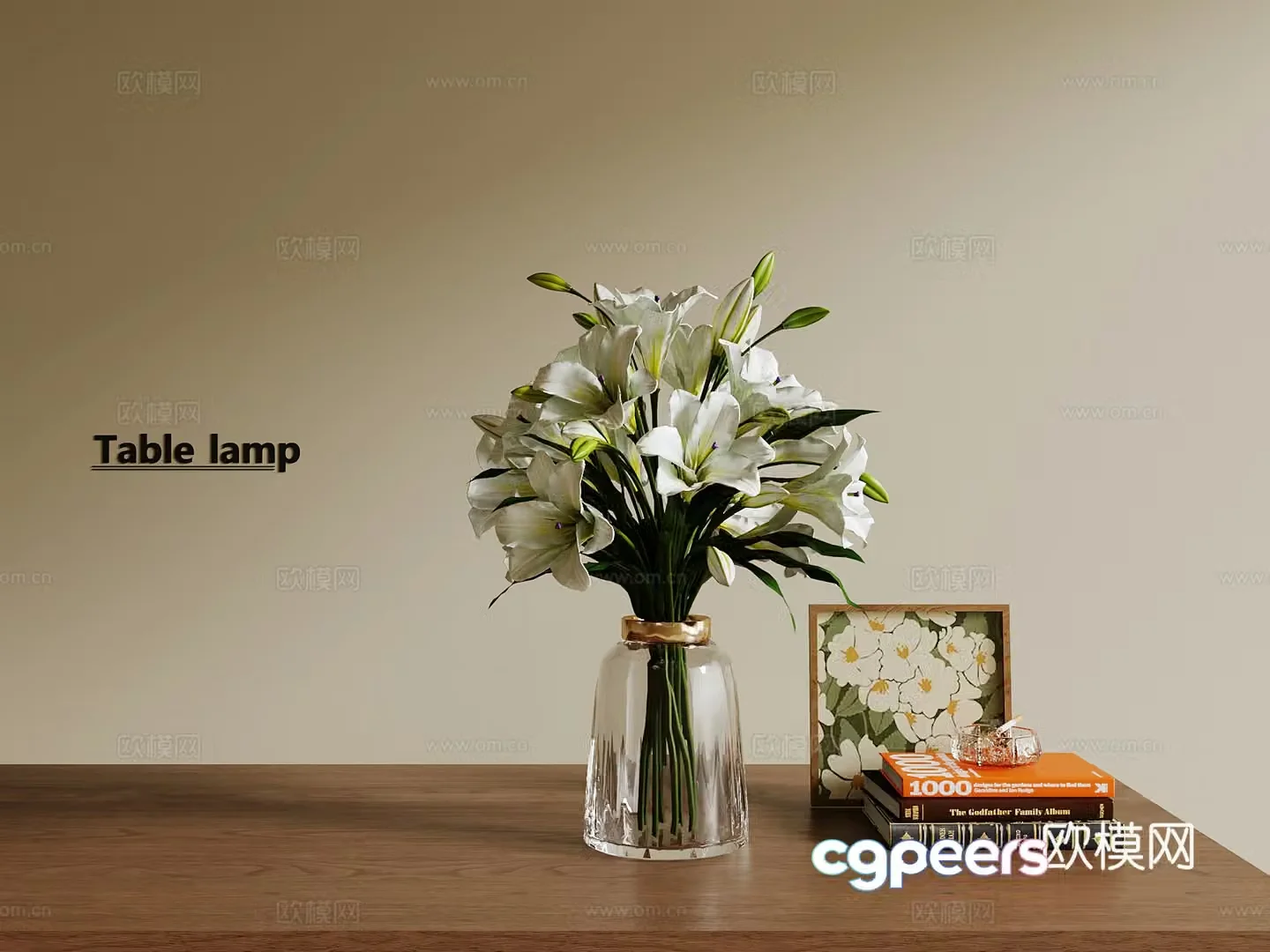 French vase floral 3d model