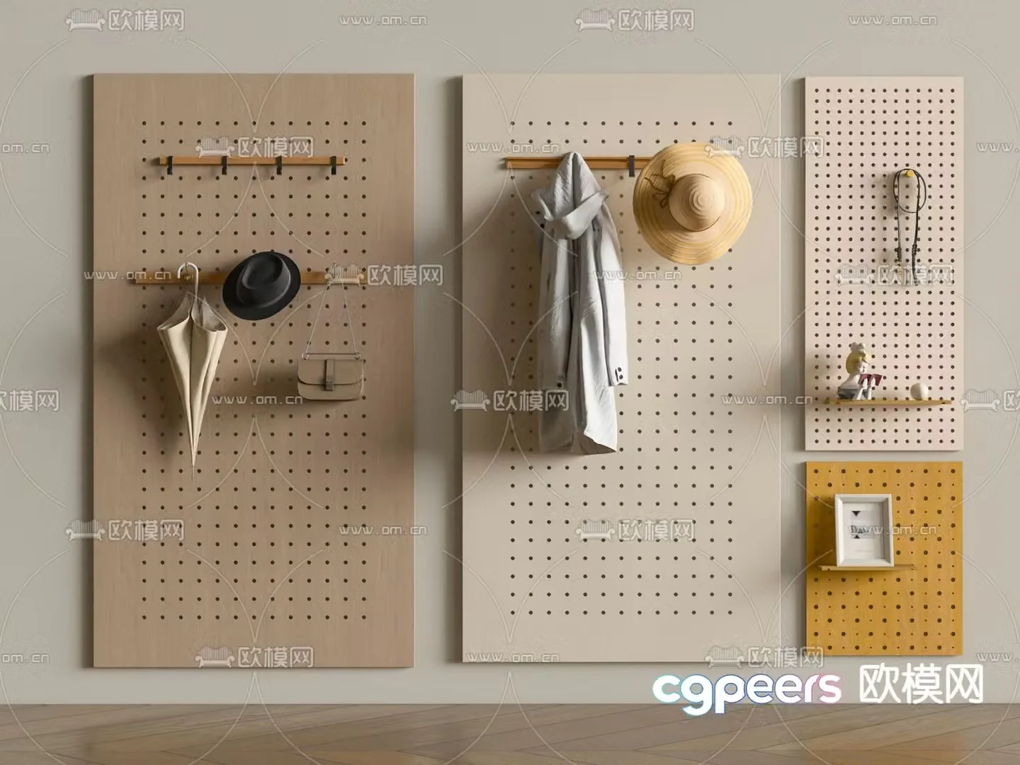 Hole board wall decoration hanging decoration 3d model