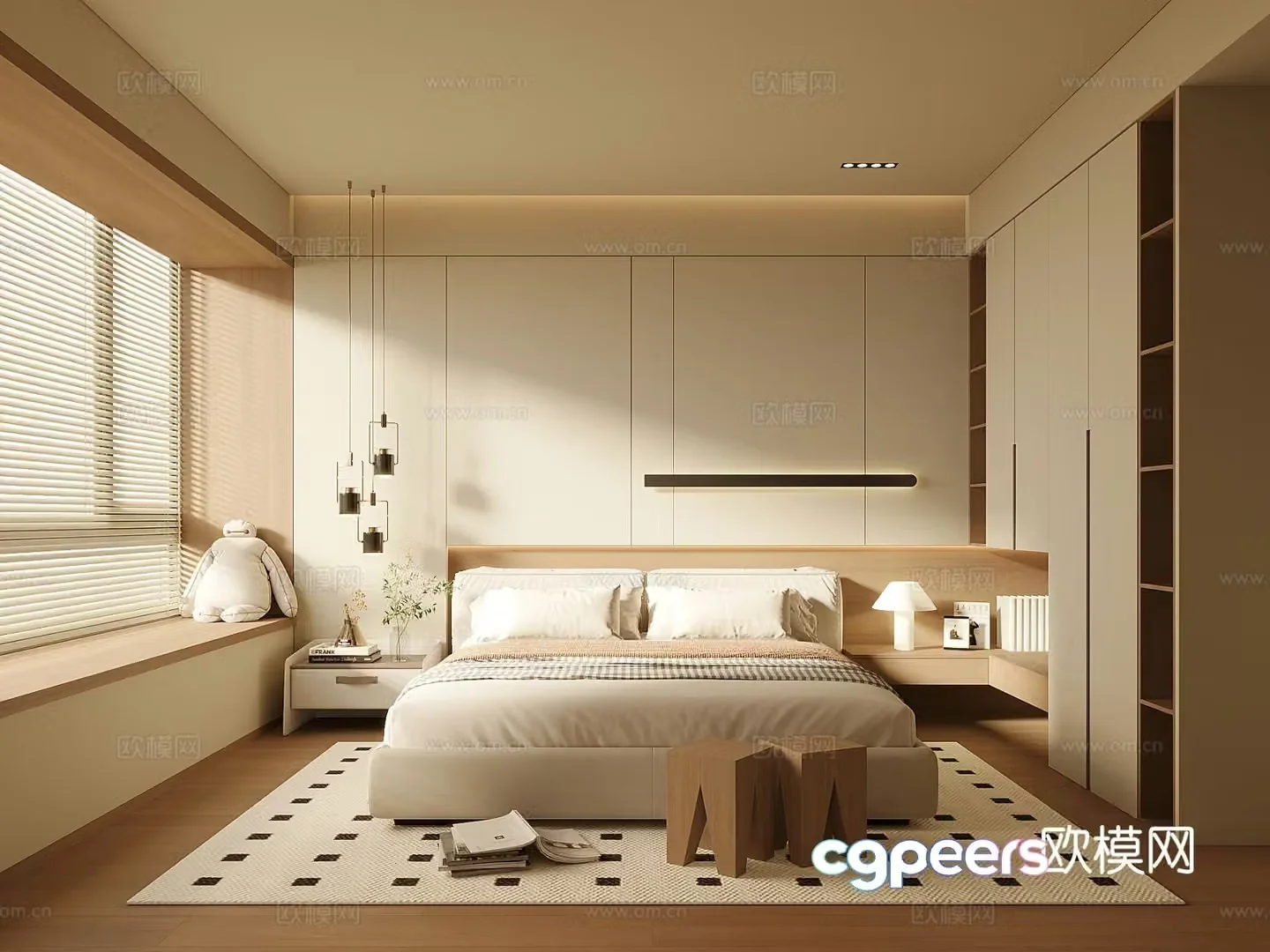 Modern home bedroom master bedroom 3d model