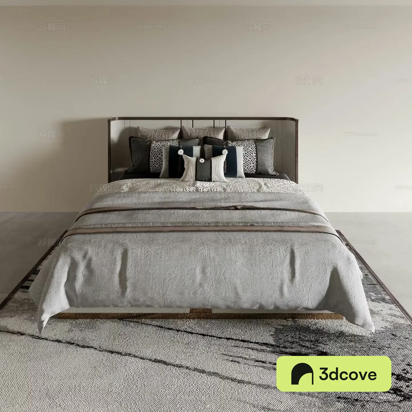 New Chinese style double bed hotel bed