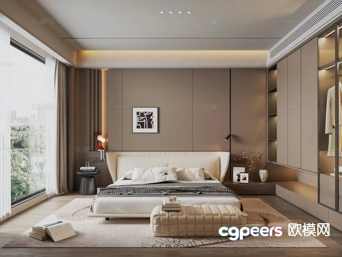 Modern bedroom master bedroom 3d model