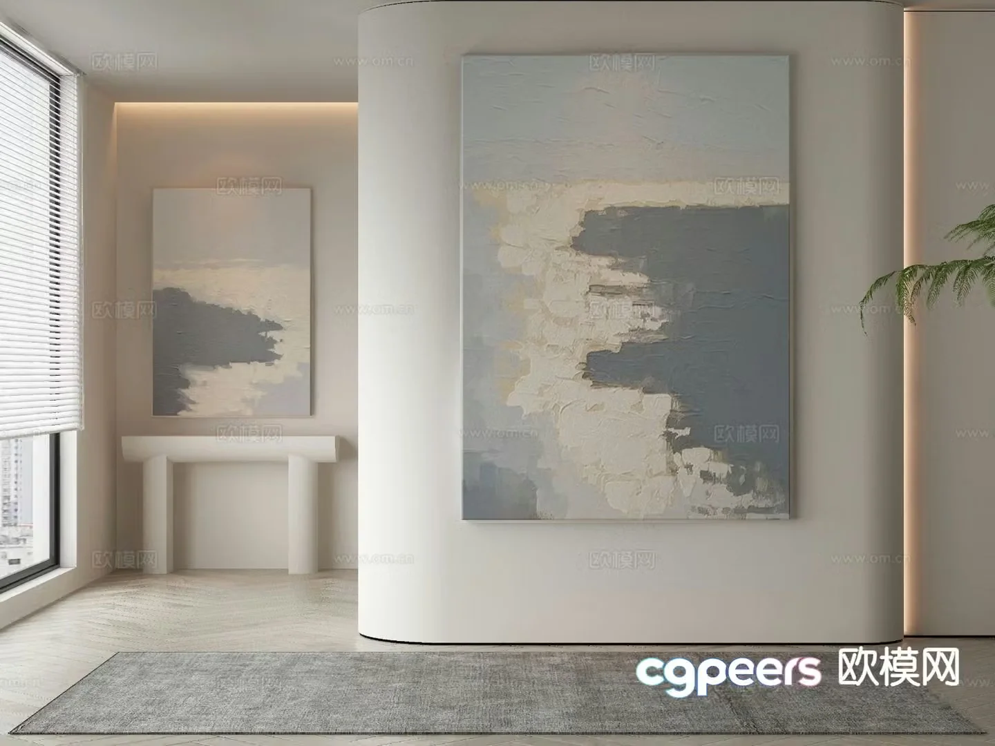 Modern art painting texture painting decorative painting 3d model