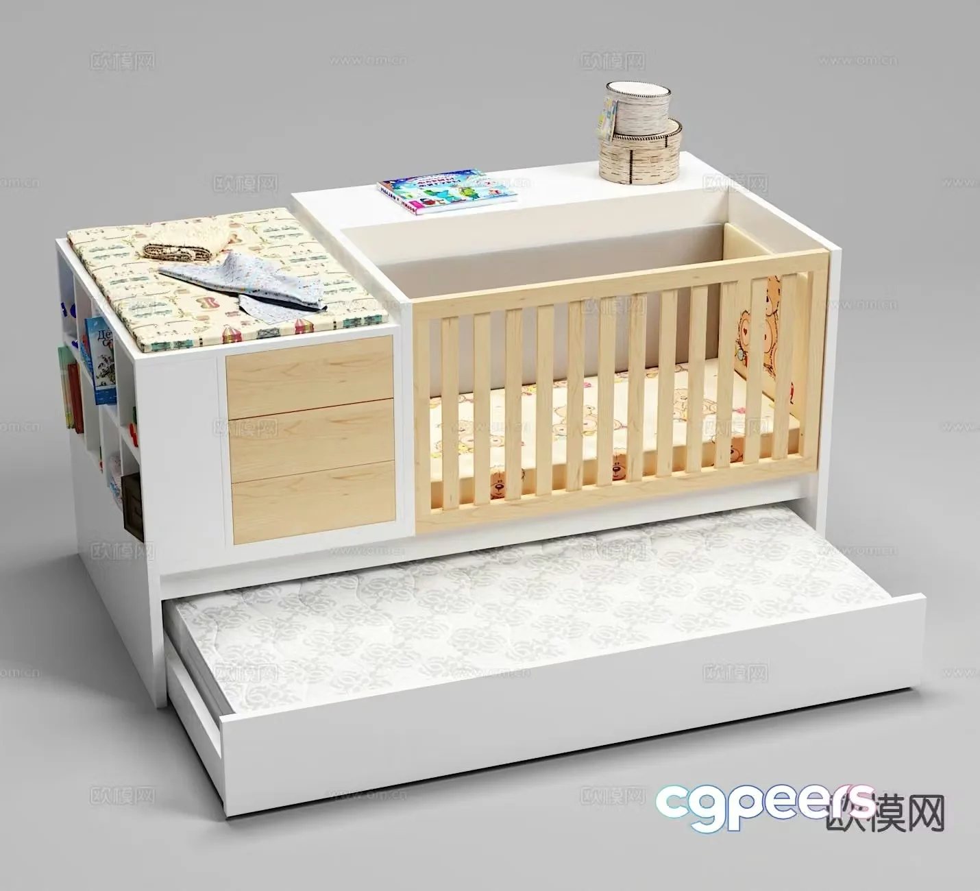 Modern crib 3d model