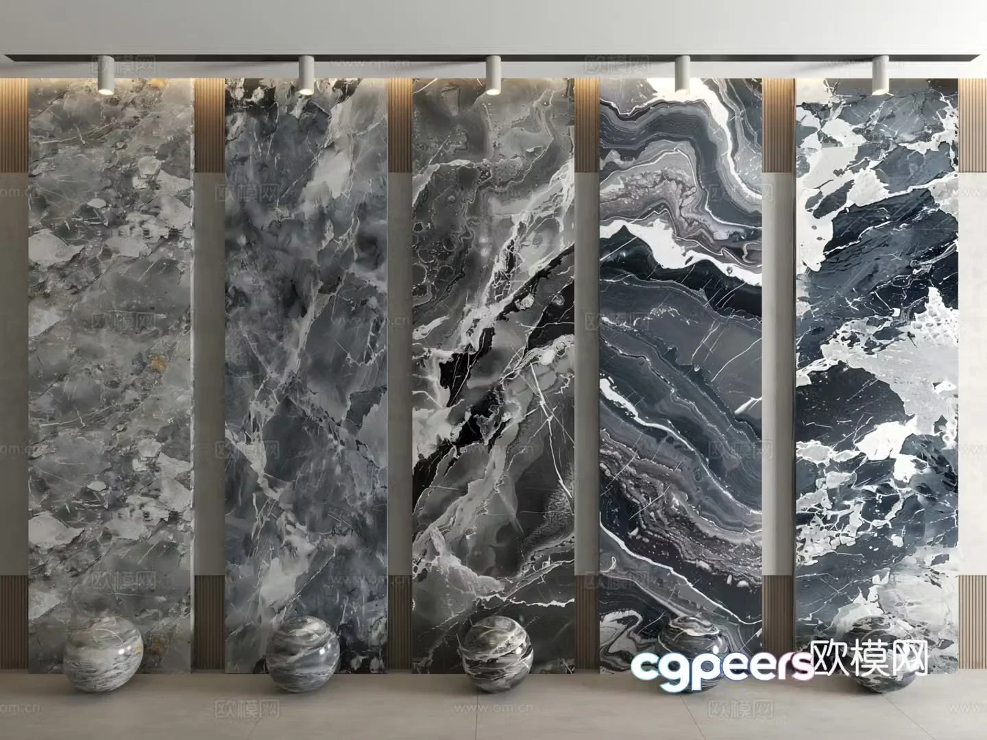 Modern stone marble stone slab cultural stone veneer 3d model