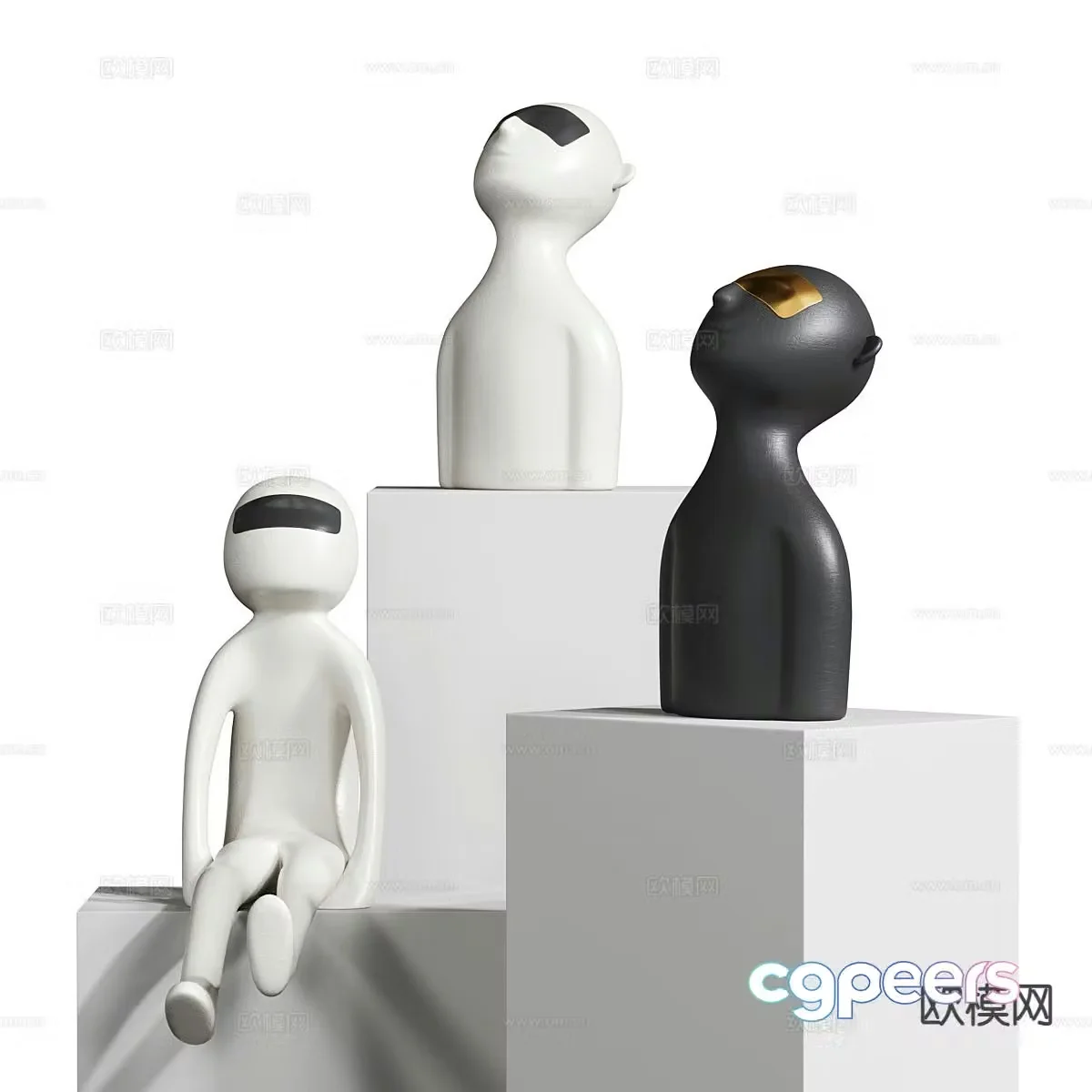 Modern figure sculpture 3d model