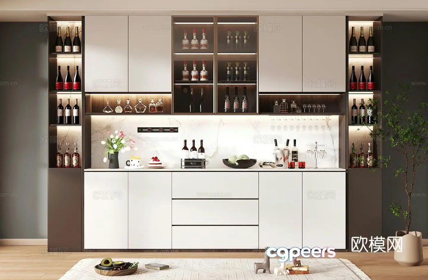 Wine cabinet design Wine cabinet red wine cabinet bar wine cabinet partition wine cabinet 3D model