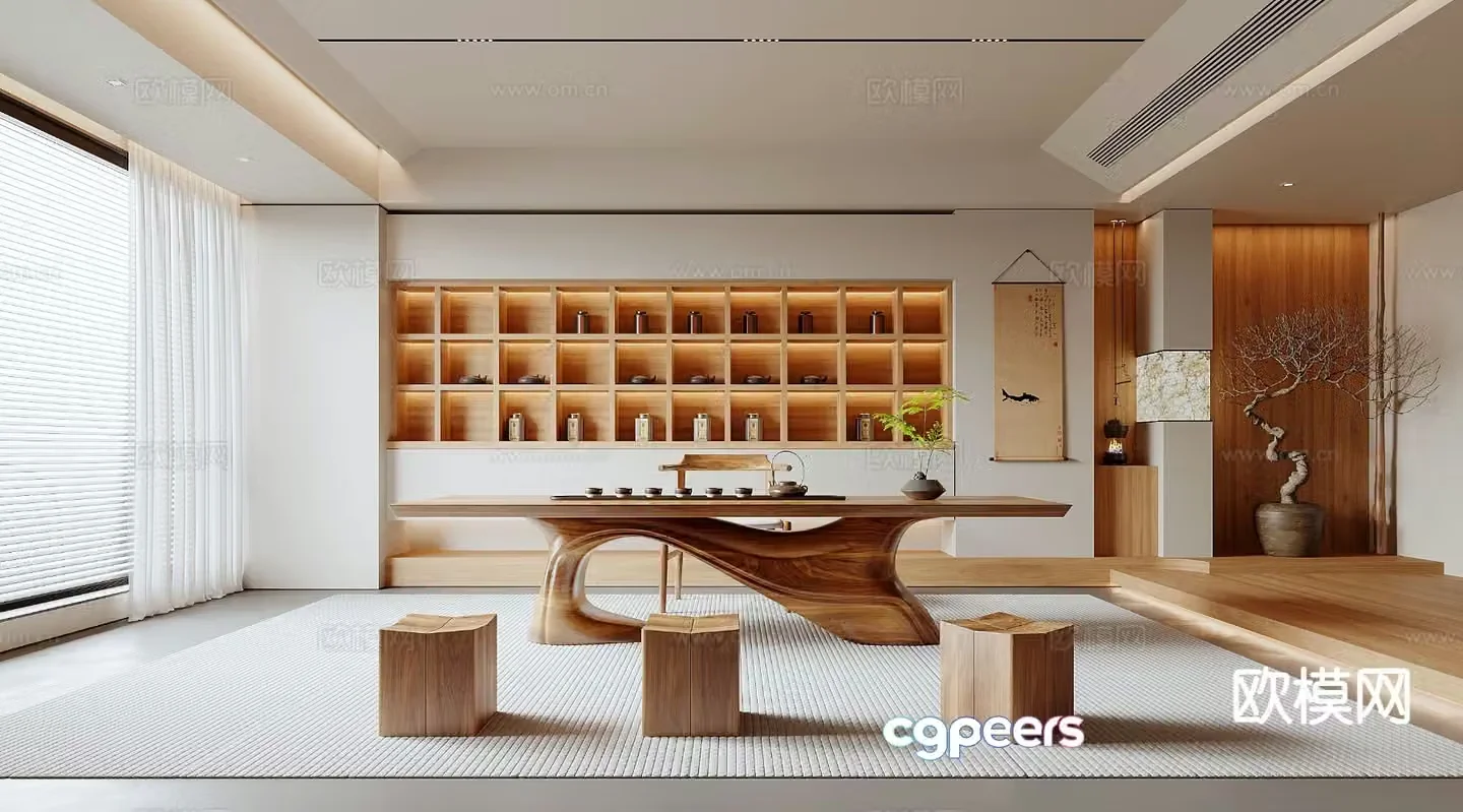 New Chinese tea room 3d model